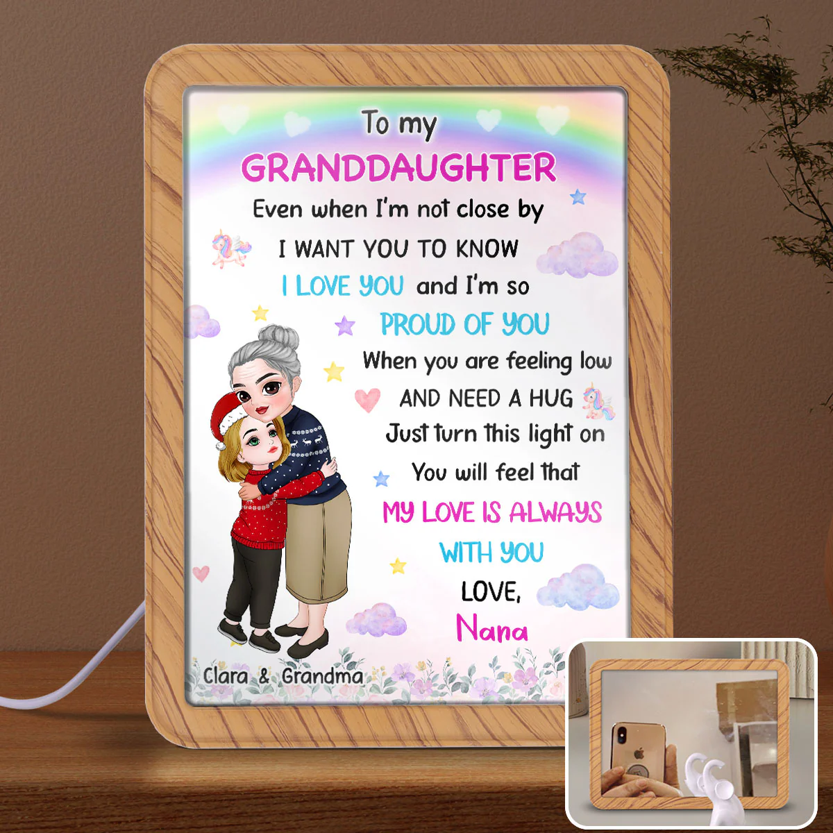 To My Granddaughter - Personalized Custom Magic Mirror