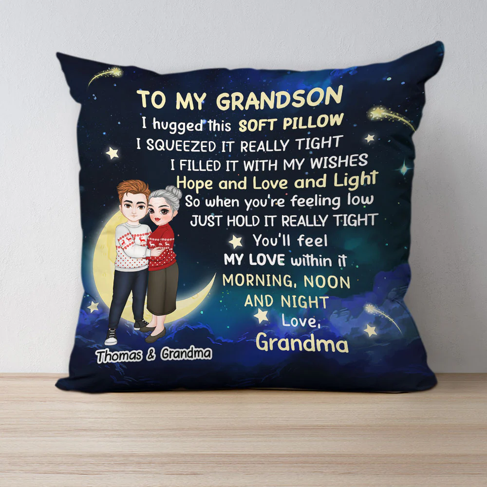 To My Grandson - Personalized Custom Pillow - Image 5