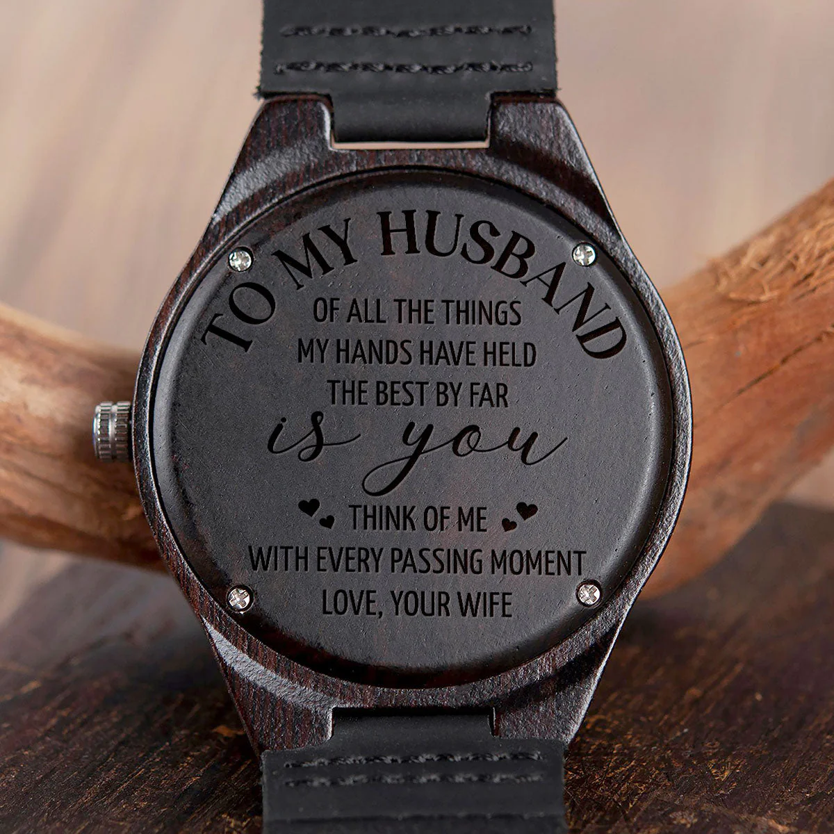 To My Husband - Personalized Custom Wood Watch - Image 5