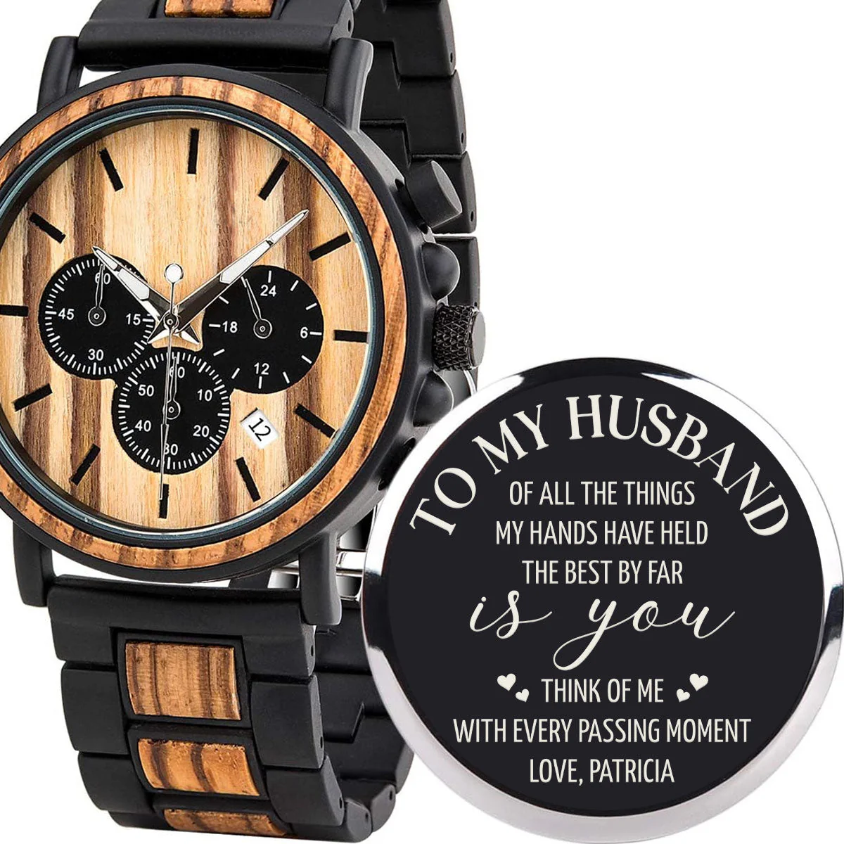 To My Husband - Personalized Engraved Wooden Watches GP009 - Image 3