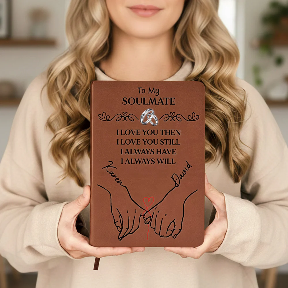 To My Husband Soulmate Best Friend - Personalized Custom Leather Journal - Image 2
