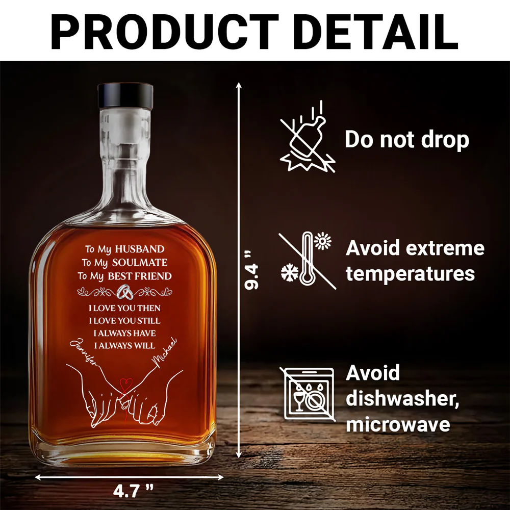 To My Husband Soulmate Best Friend - Personalized Custom Spirits Decanter - Image 5