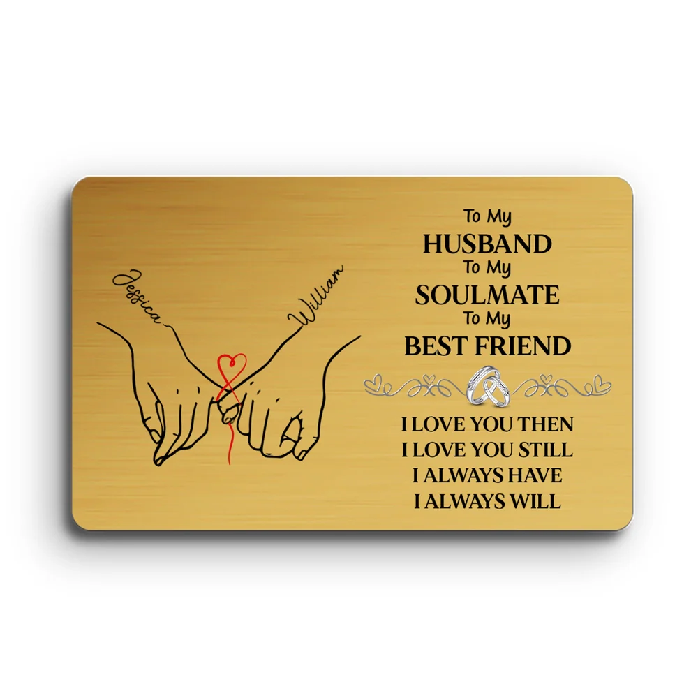 To My Husband Soulmate Best Friend - Personalized Custom Wallet Card - Image 7