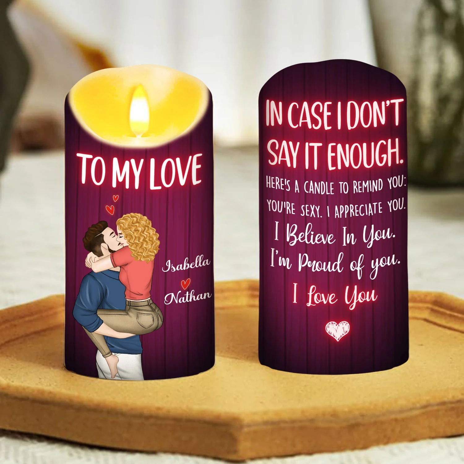 To My Love - Personalized Custom LED Candle - Image 3