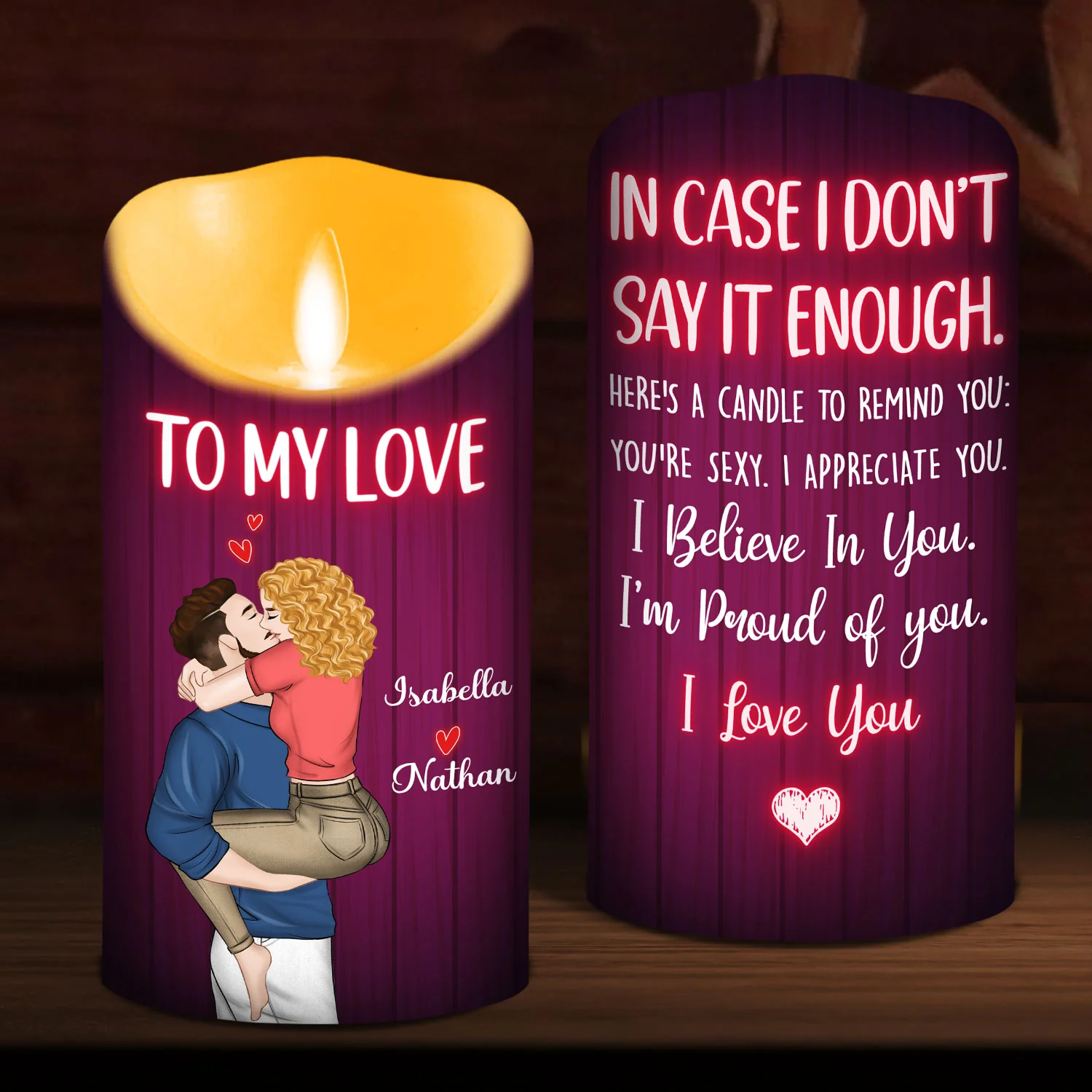 To My Love - Personalized Custom LED Candle - Image 4