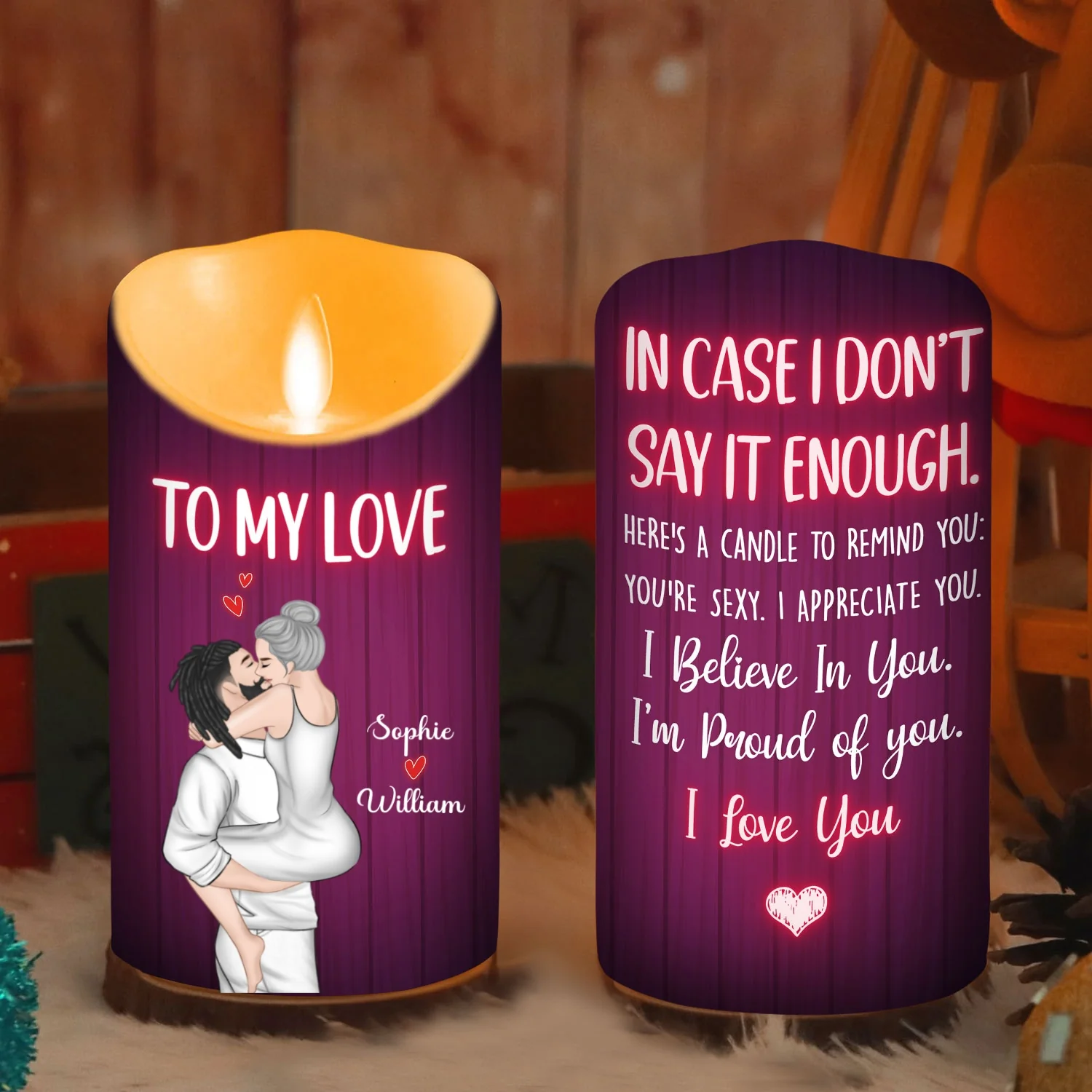 To My Love - Personalized Custom LED Candle - Image 7