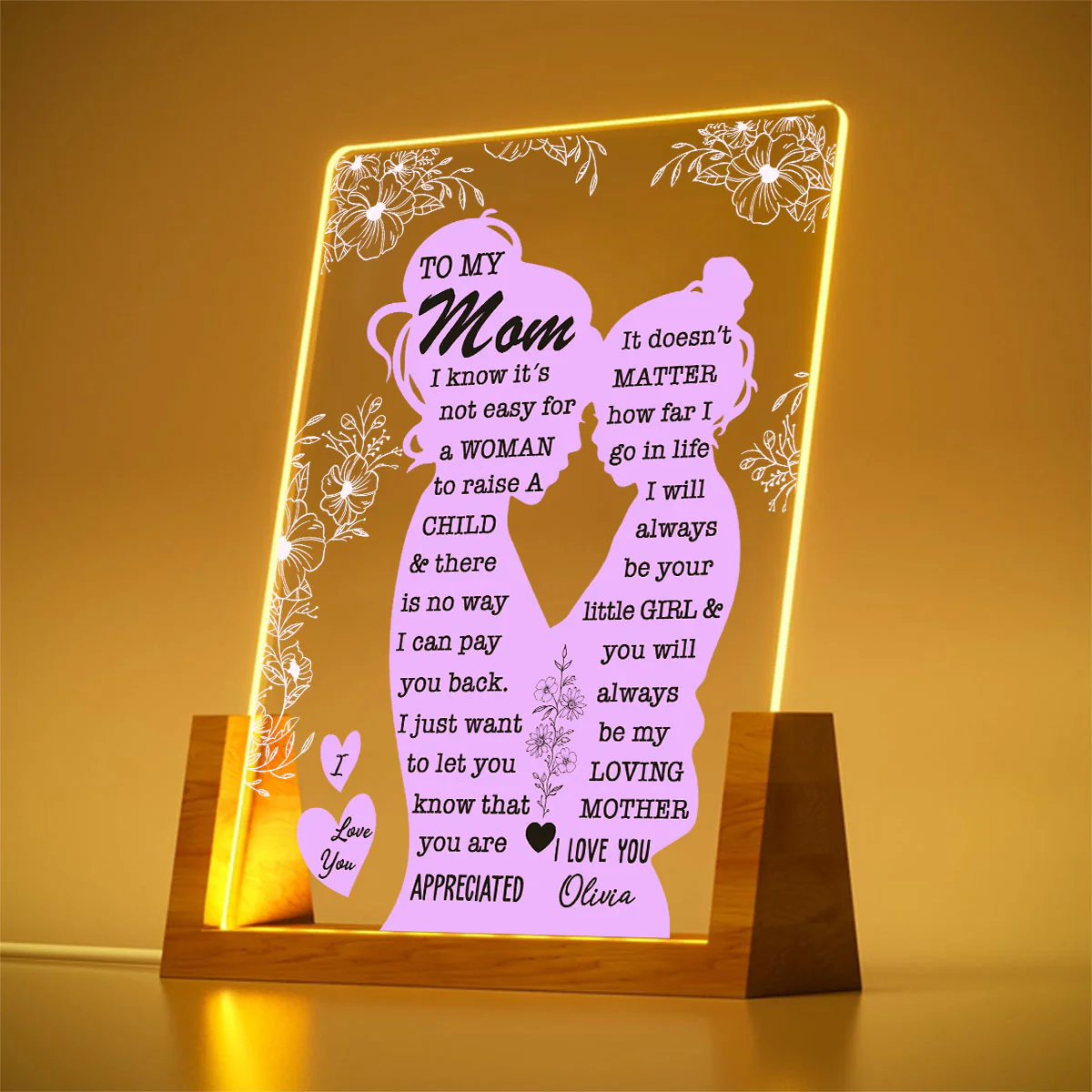 To My Mom - Personalized Custom Plaque With Walnut Base - Image 4