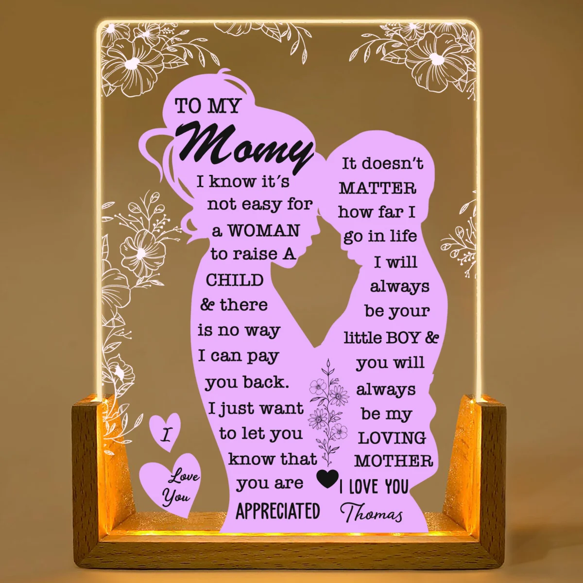 To My Mom - Personalized Custom Plaque With Walnut Base - Image 7