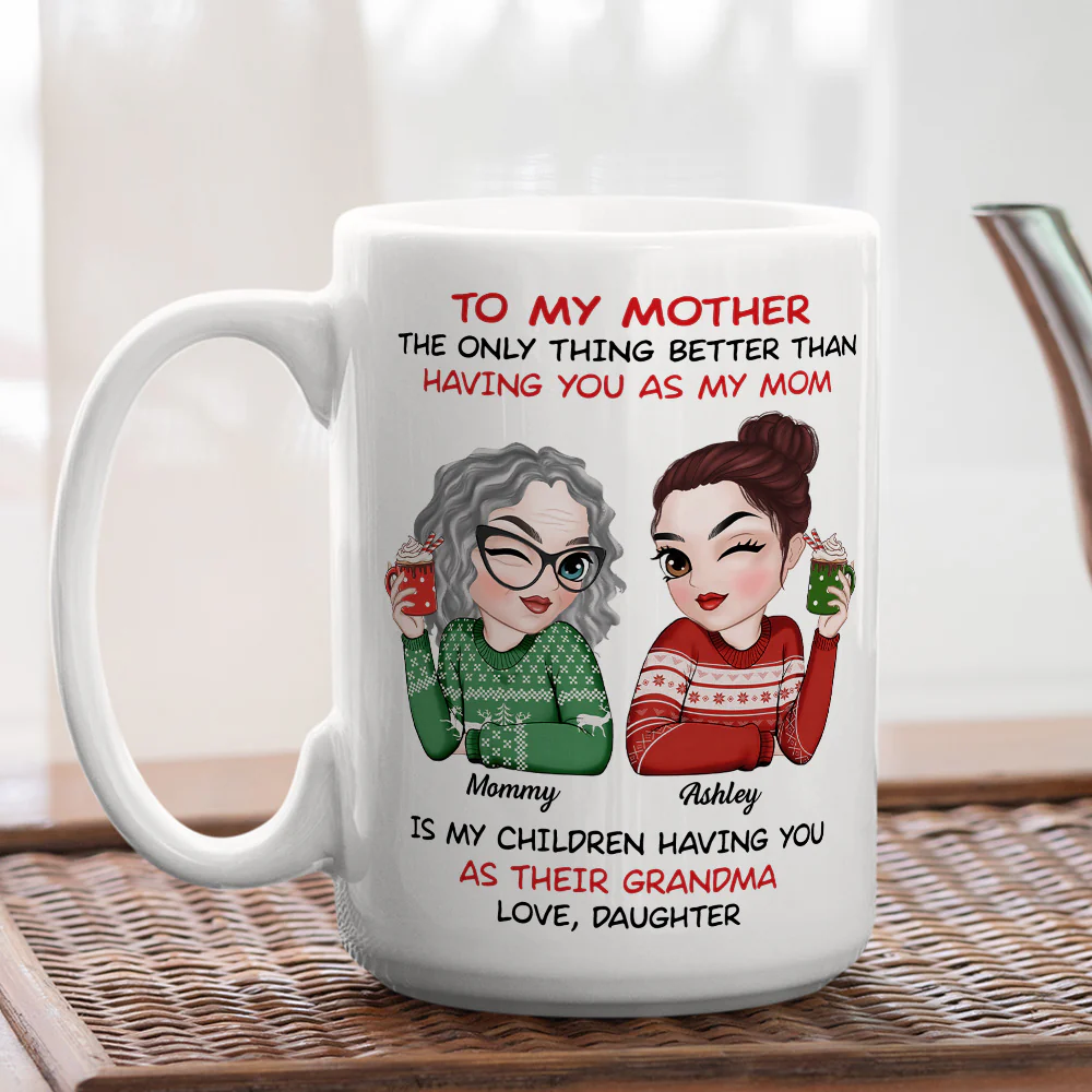 To My Mother Merry Christmas - Personalized Custom Coffee Mug - Image 5