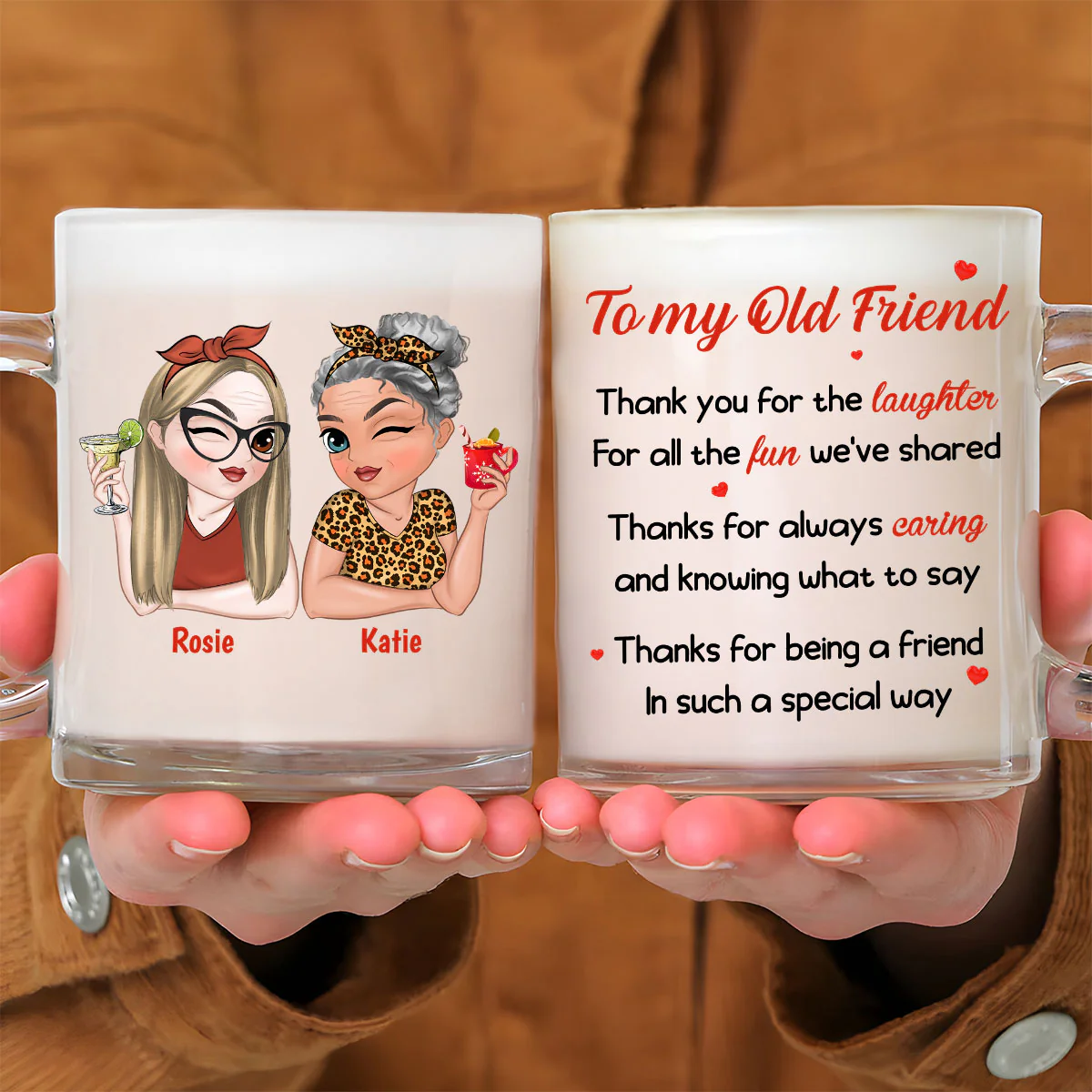 To My Old Friend - Personalized Custom Glass Mug