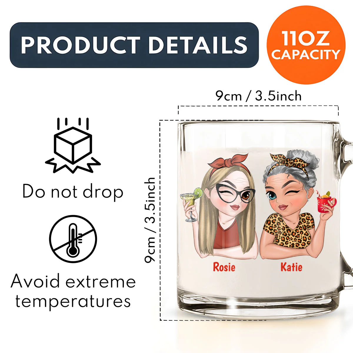 To My Old Friend - Personalized Custom Glass Mug - Image 5