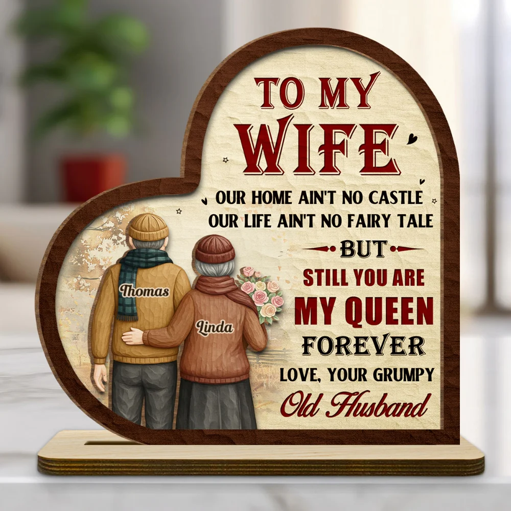 To My Queen 2 - Personalized Custom 2-Layer Wood Plaque With Flat Base - Image 7