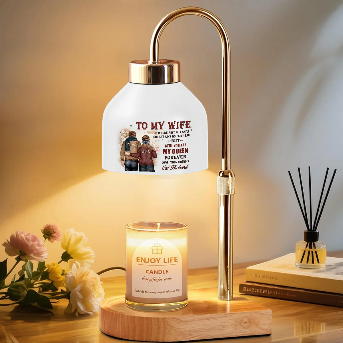 To My Queen - Personalized Custom Candle Warmer Lamp - Image 2