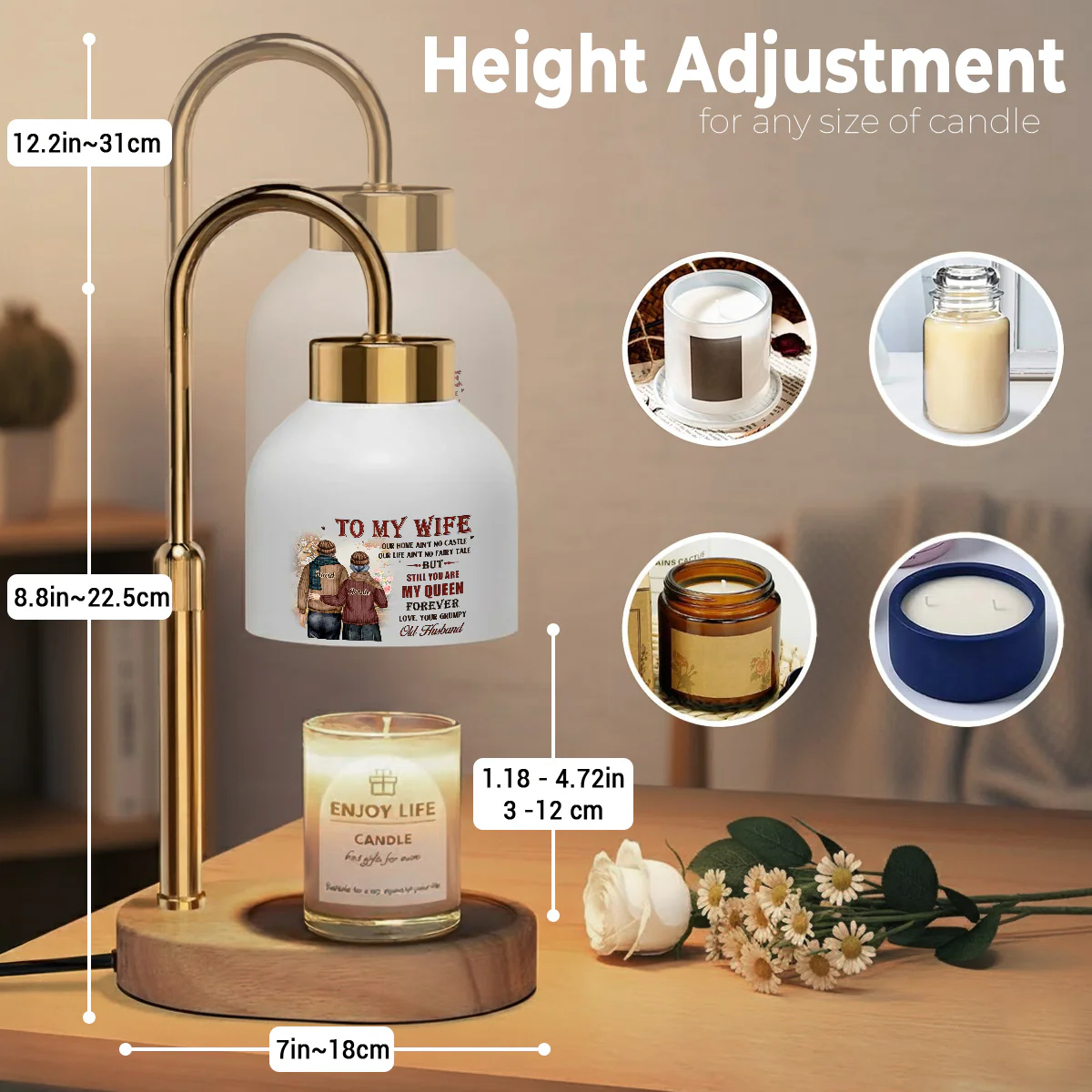 To My Queen - Personalized Custom Candle Warmer Lamp - Image 4