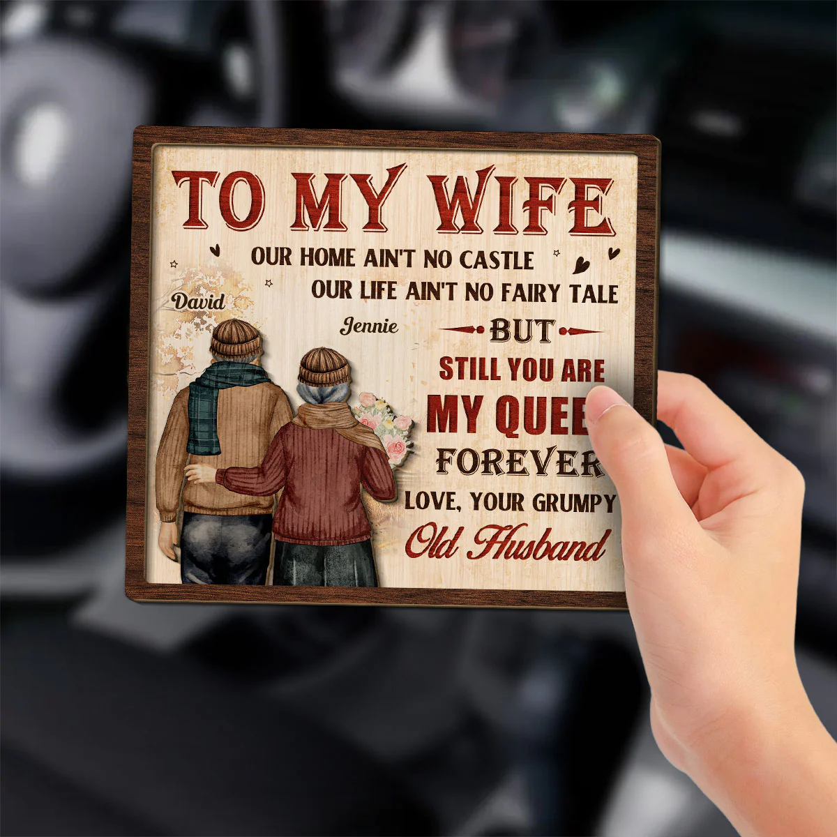 To My Queen - Personalized Custom Car Visor Clip - Image 3