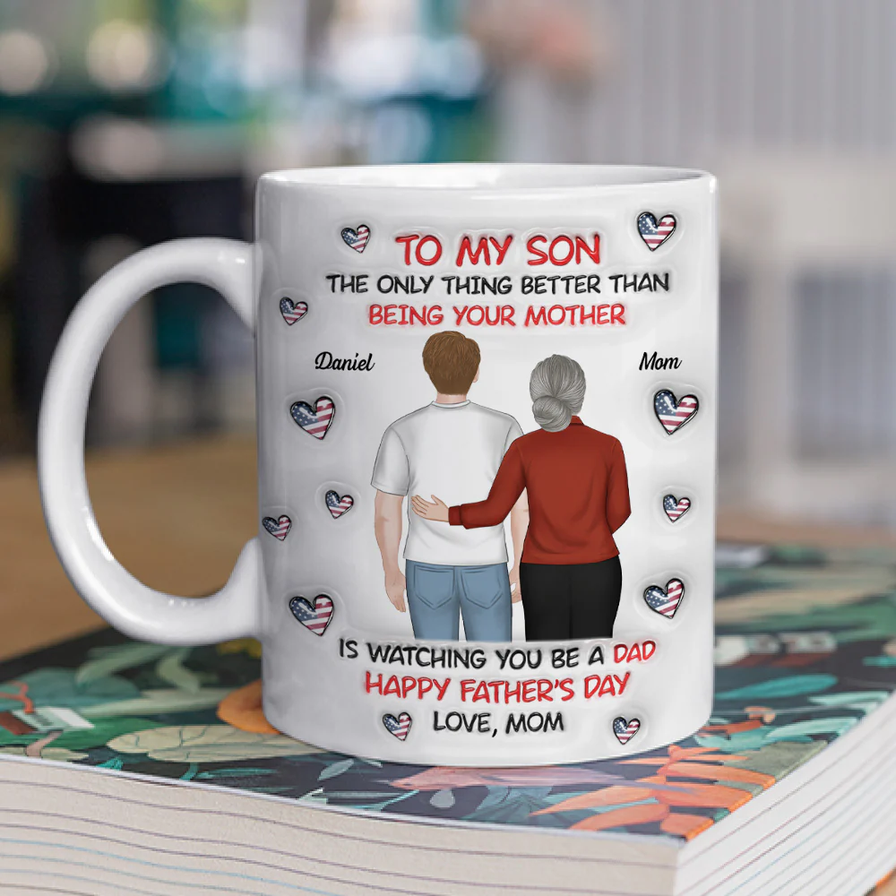 To My Son Backview - Personalized Custom 3D Inflated Effect Mug - Image 2