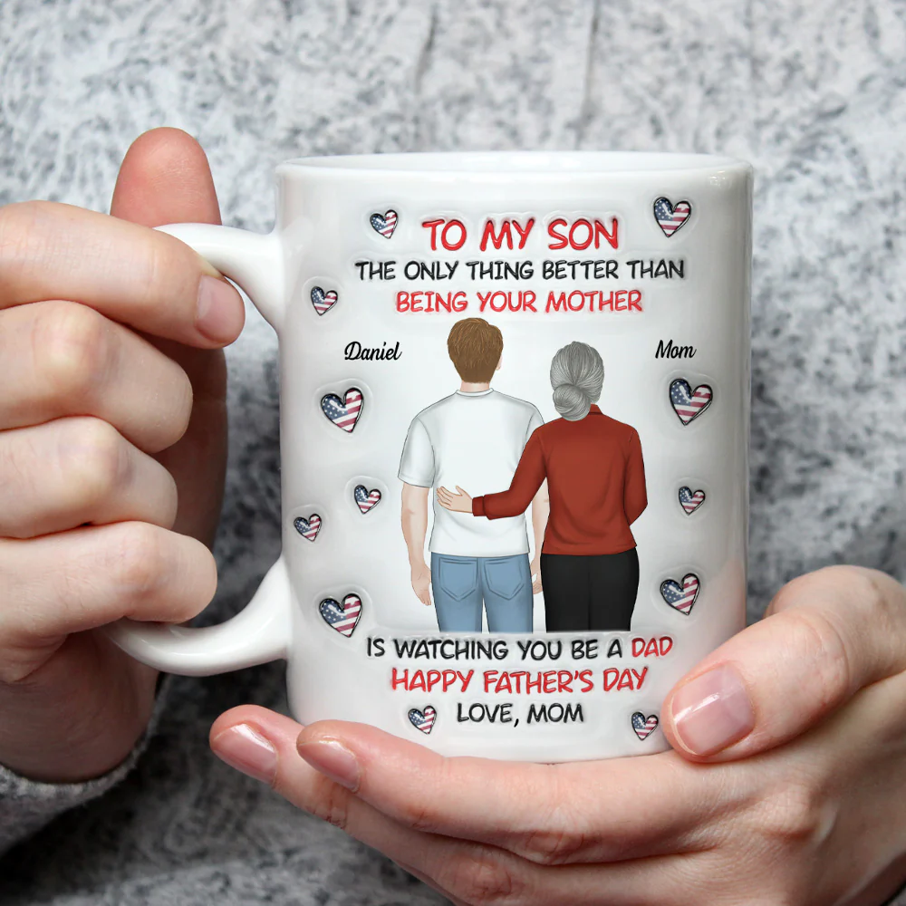 To My Son Backview - Personalized Custom 3D Inflated Effect Mug - Image 3