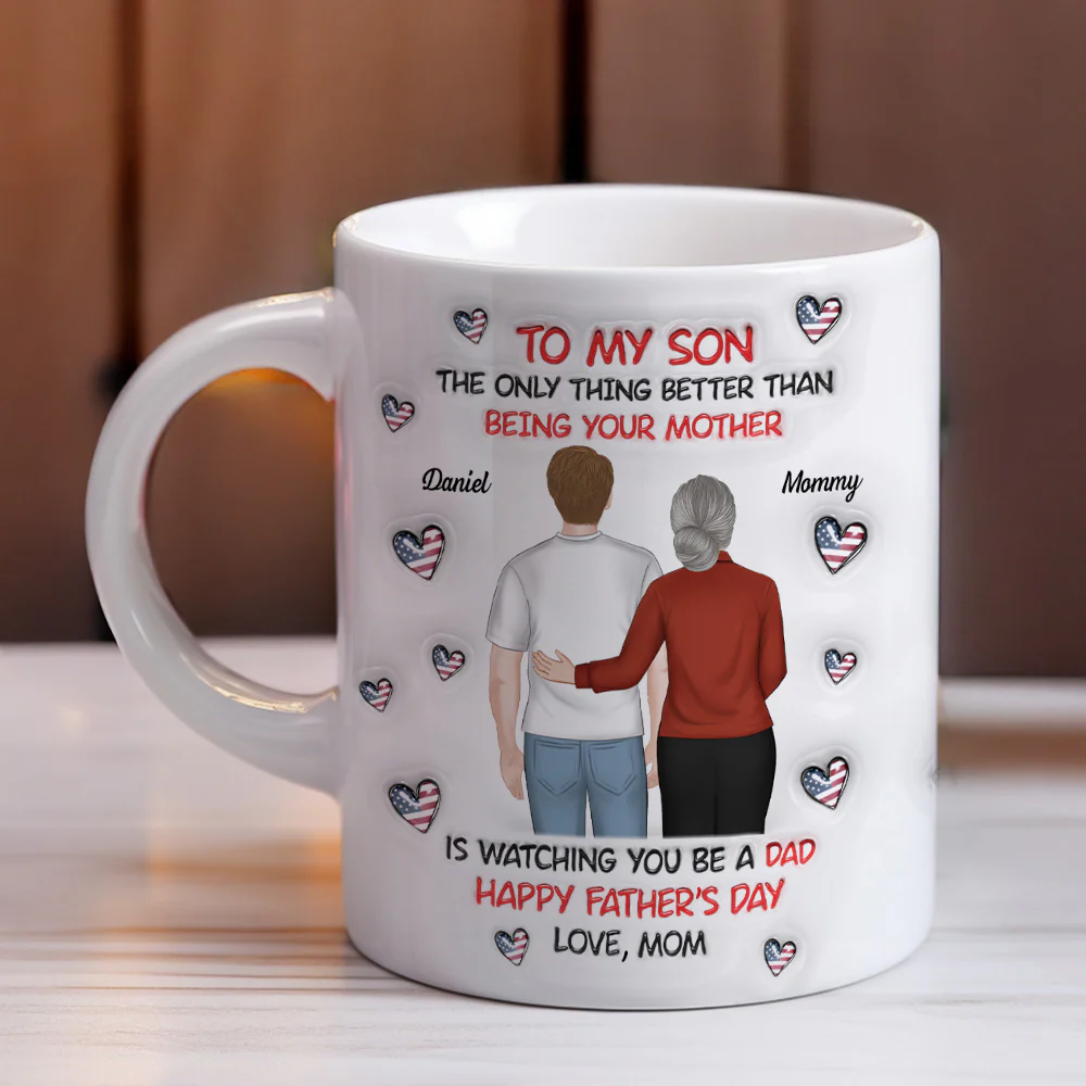To My Son Backview - Personalized Custom 3D Inflated Effect Mug - Image 5