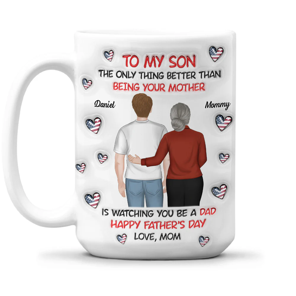 To My Son Backview - Personalized Custom 3D Inflated Effect Mug - Image 7
