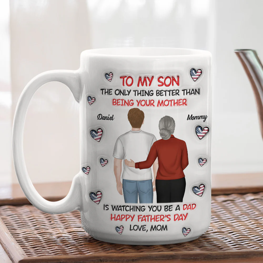 To My Son Backview - Personalized Custom 3D Inflated Effect Mug - Image 8