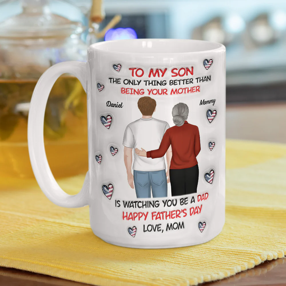 To My Son Backview - Personalized Custom 3D Inflated Effect Mug - Image 9