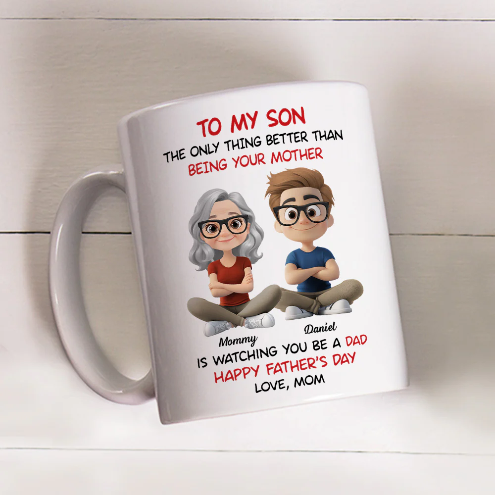 To My Son Cartoonize - Personalized Custom Coffee Mug - Image 3