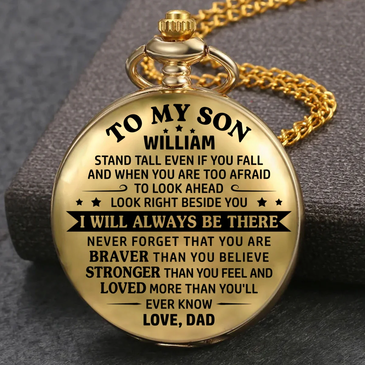 To My Son - I Will Always Be There - Personalized Custom Pocket Watch - Image 7