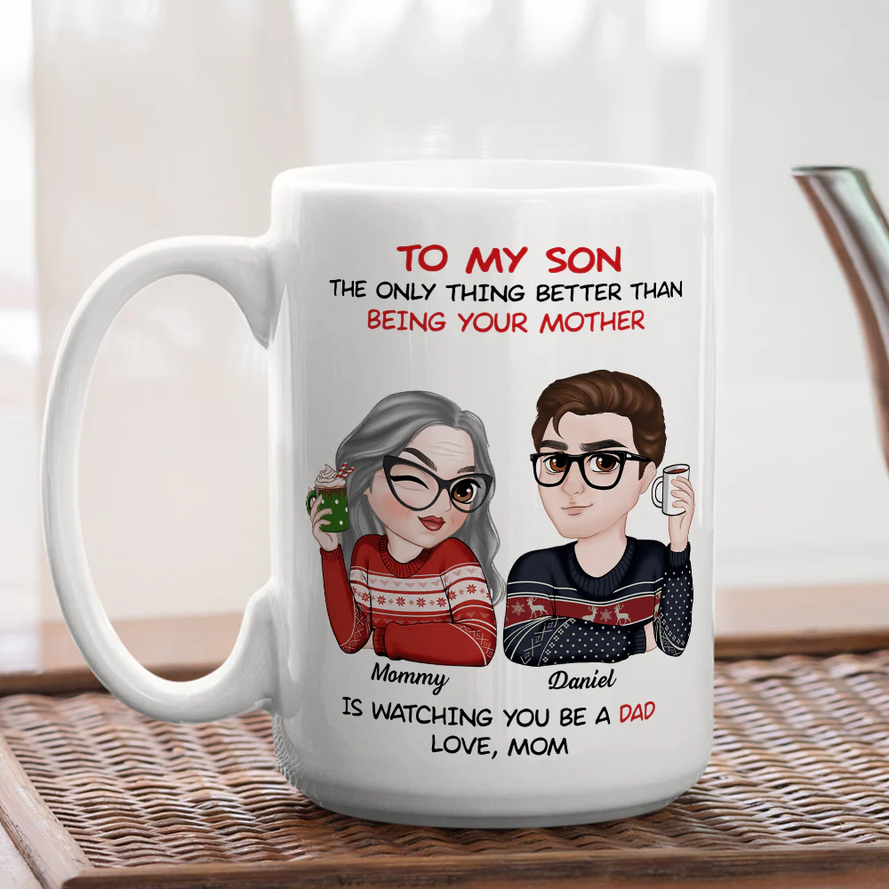 To My Son Merry Christmas - Personalized Custom Coffee Mug - Image 3