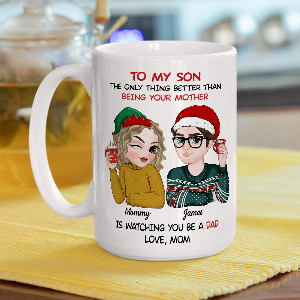 To My Son Merry Christmas - Personalized Custom Coffee Mug - Image 4