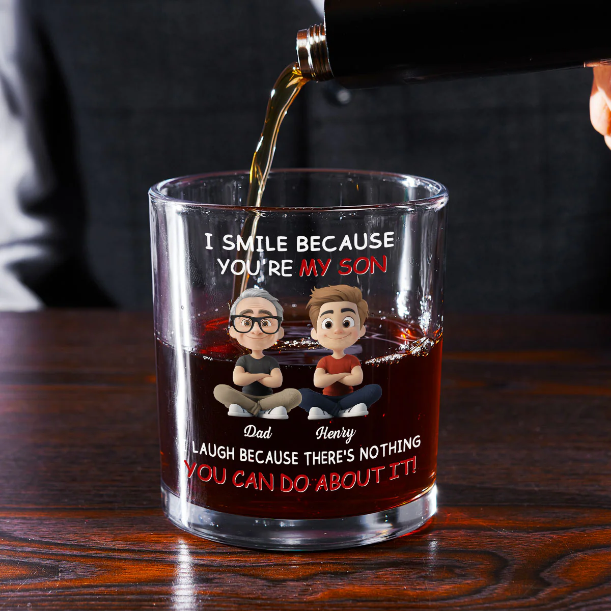 To My Son - Personalized Custom Whiskey Glass - Image 2