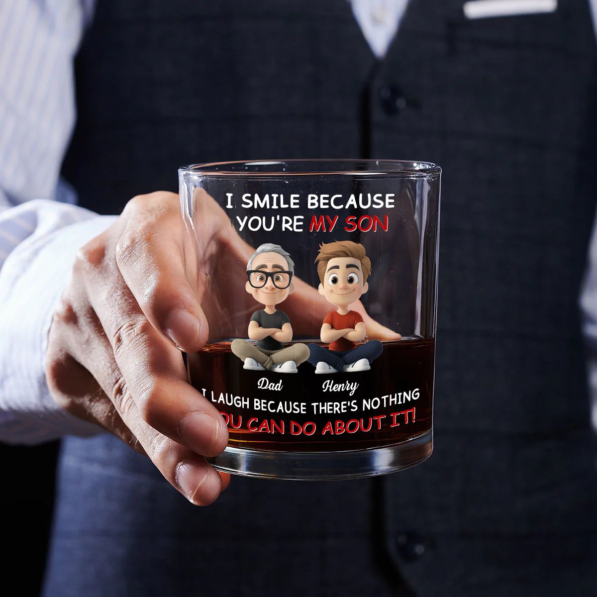 To My Son - Personalized Custom Whiskey Glass - Image 5