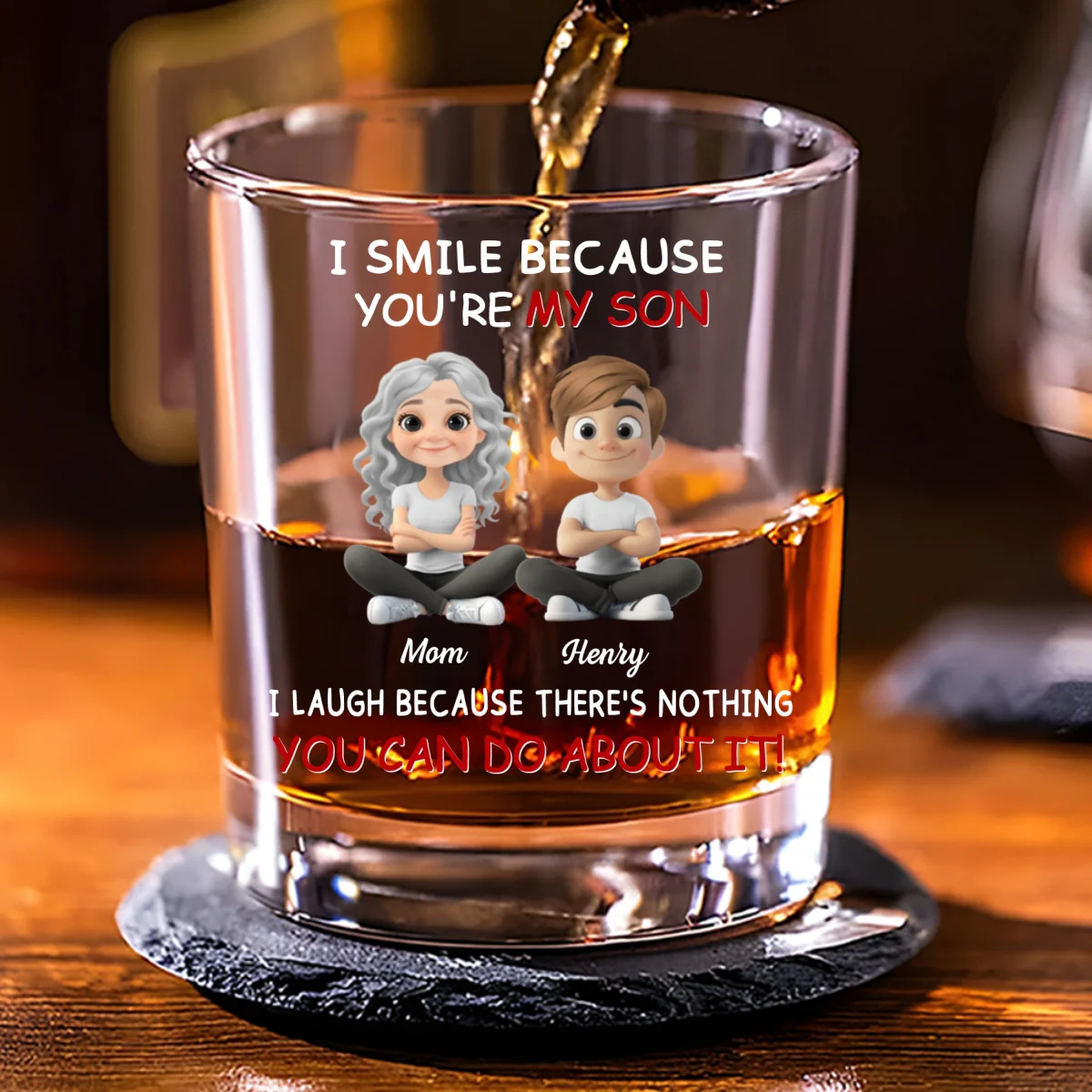 To My Son - Personalized Custom Whiskey Glass - Image 7