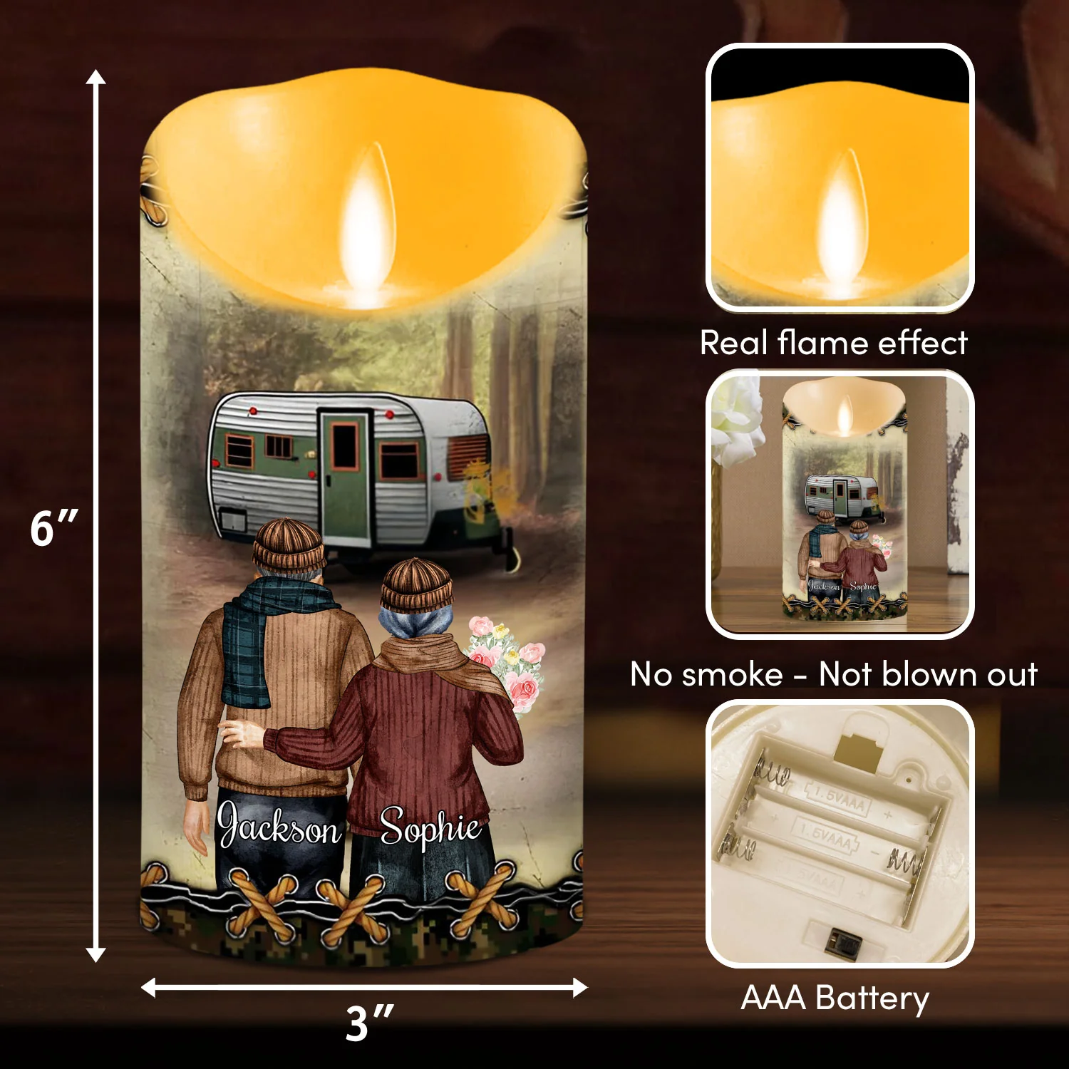 To My Wife I Cannot Live Without You - Personalized Custom LED Candle - Image 5