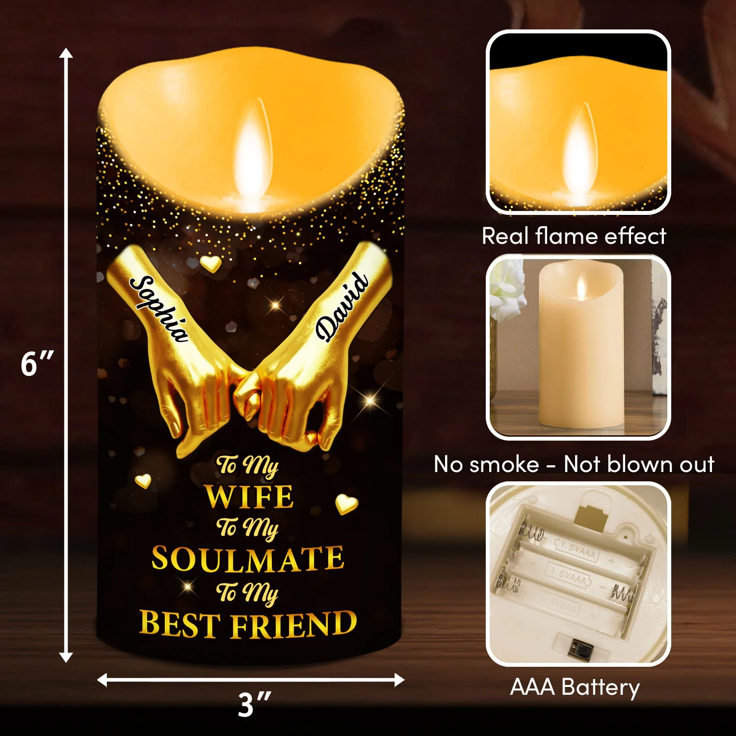 To My Wife I Love You Still - Personalized Custom LED Candle - Image 5