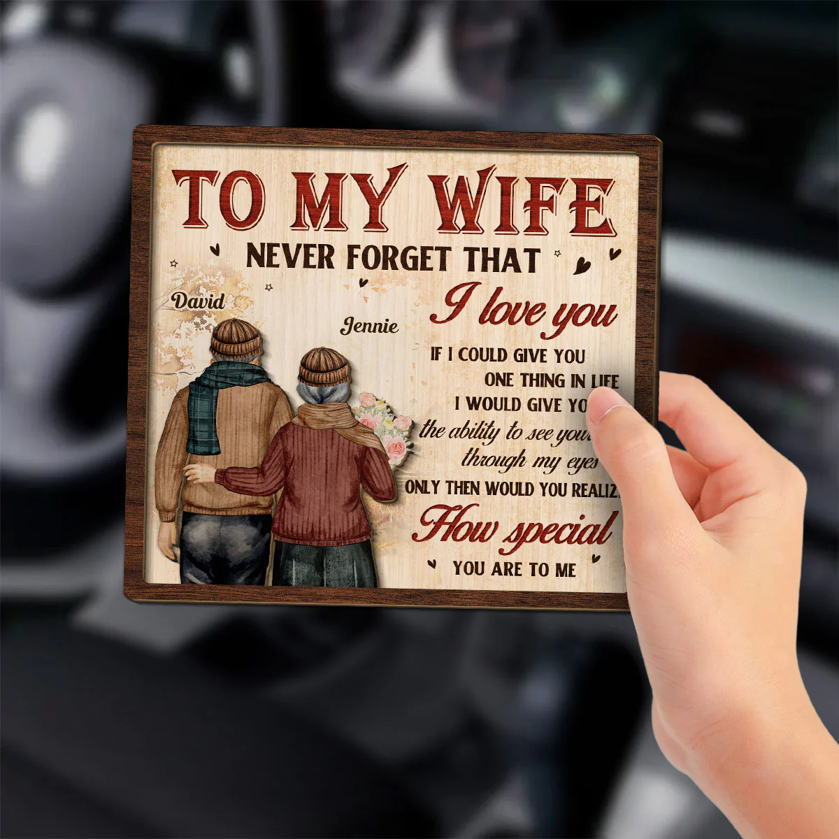 To My Wife - Personalized Custom Car Visor Clip - Image 3