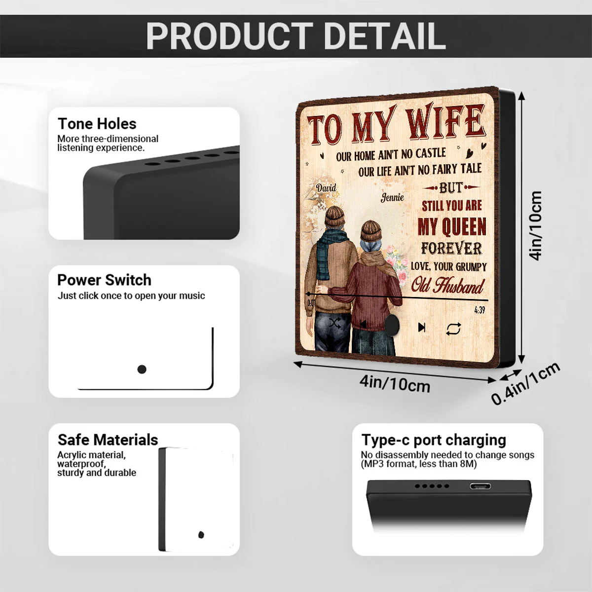 To My Wife - Personalized Custom Music Fridge Magnet - Image 5