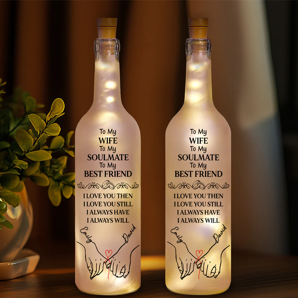 To My Wife Soulmate Best Friend - Personalized Custom Bottle Lamp - Image 6