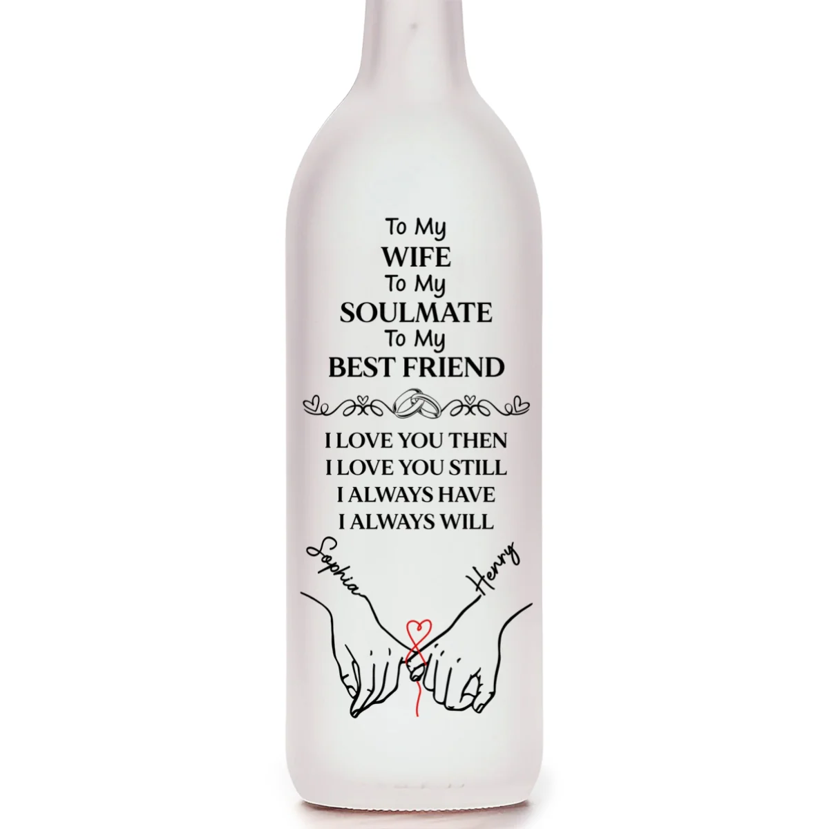 To My Wife Soulmate Best Friend - Personalized Custom Bottle Lamp - Image 8
