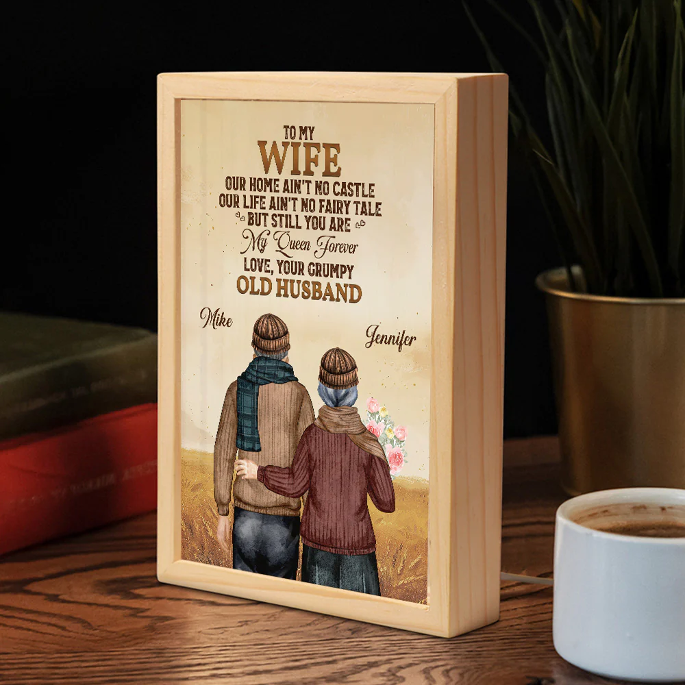 To My Wife You Are My Queen Forever - Personalized Custom Frame Light Box - Image 2