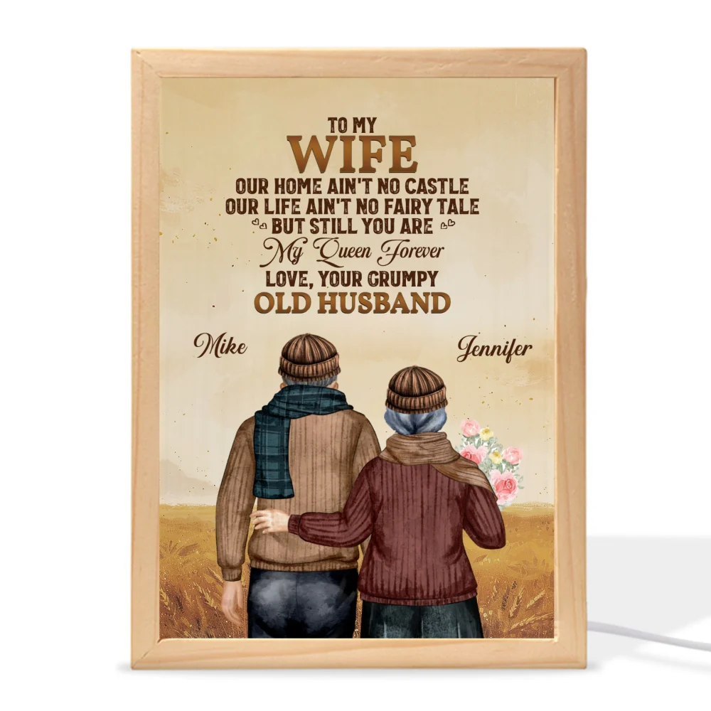 To My Wife You Are My Queen Forever - Personalized Custom Frame Light Box - Image 6