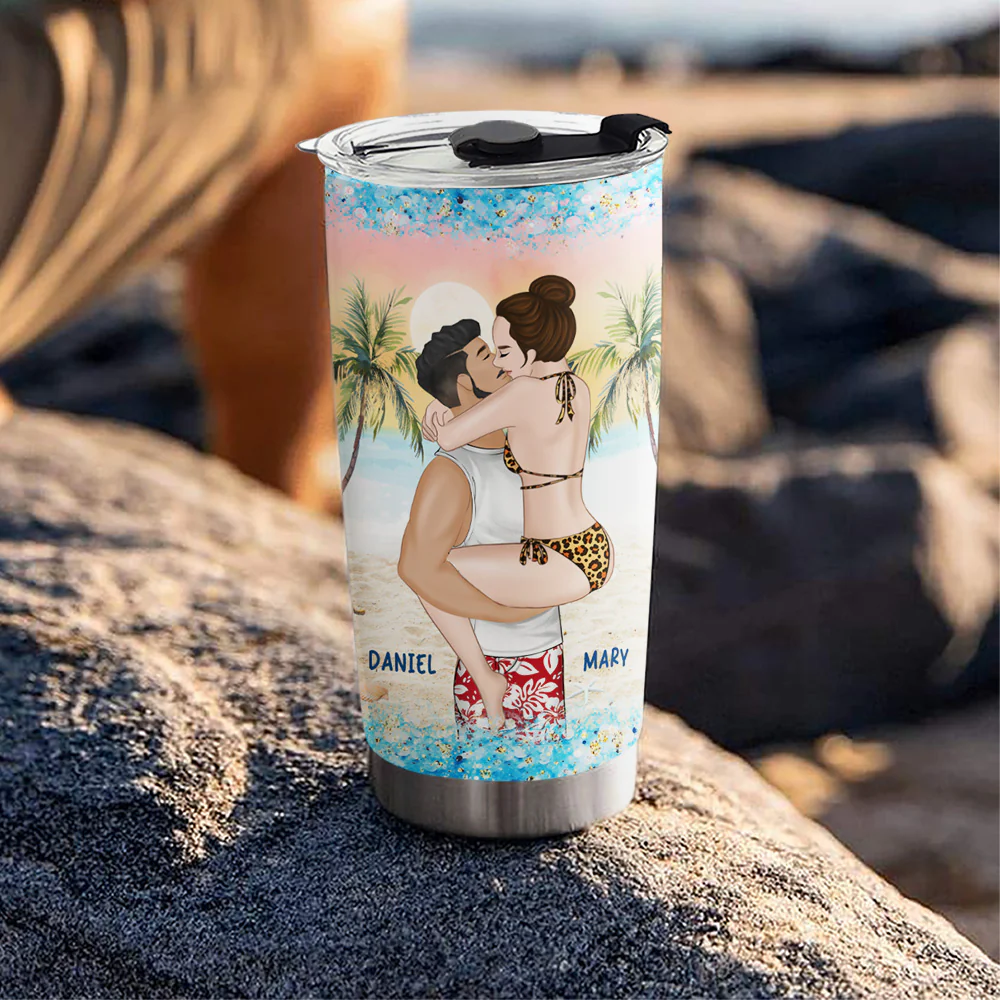 To The Beach - Personalized Custom Tumbler - Image 2