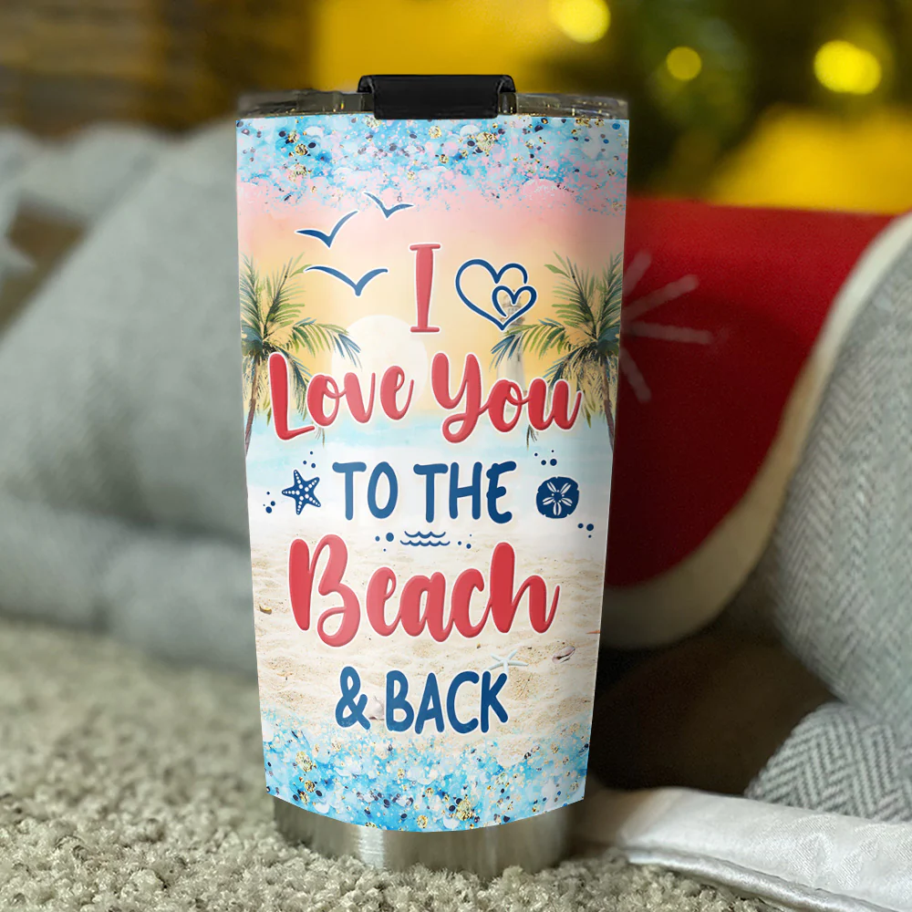 To The Beach - Personalized Custom Tumbler - Image 3