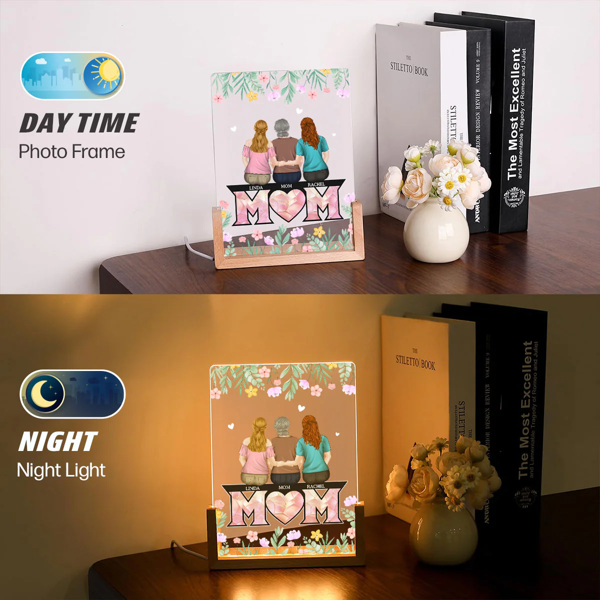 To The Best Mom - Personalized Custom Plaque With Walnut Base - Image 5