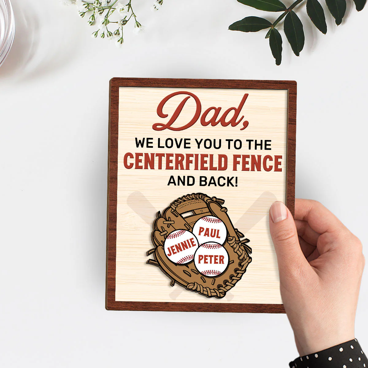 To The Centerfield And Back - Personalized Custom Wooden Plaque - Image 4