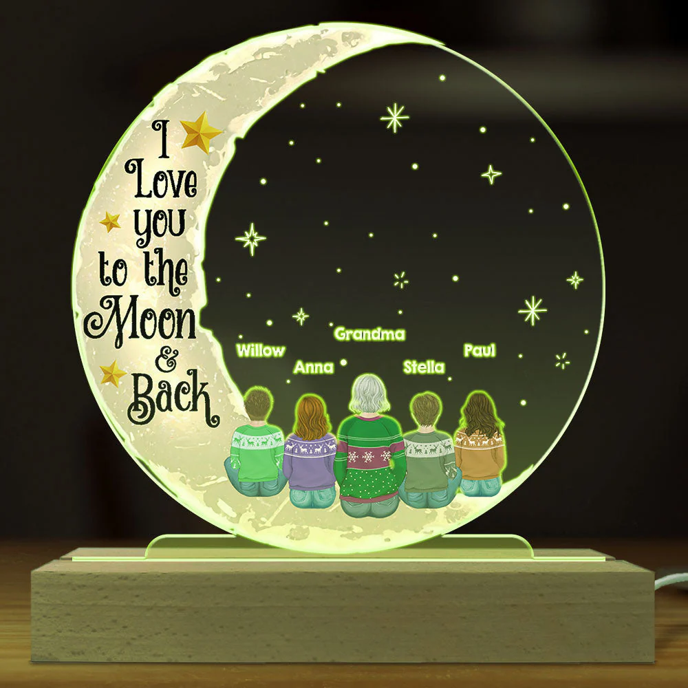 To The Moon And Back - Personalized Custom Acrylic Night Light - Image 6