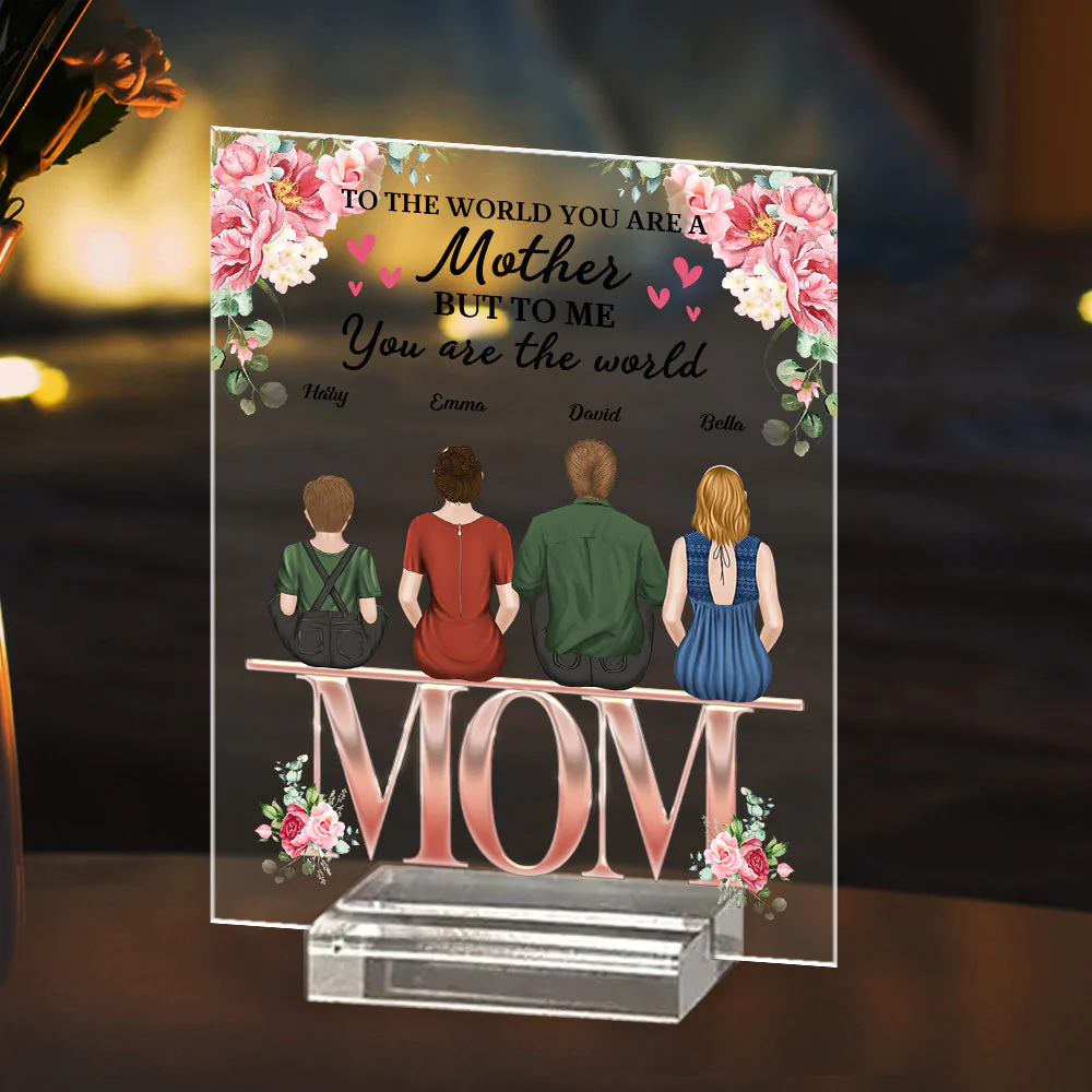 To Us You Are The World - Personalized Custom Acrylic Plaque With Base - Image 4