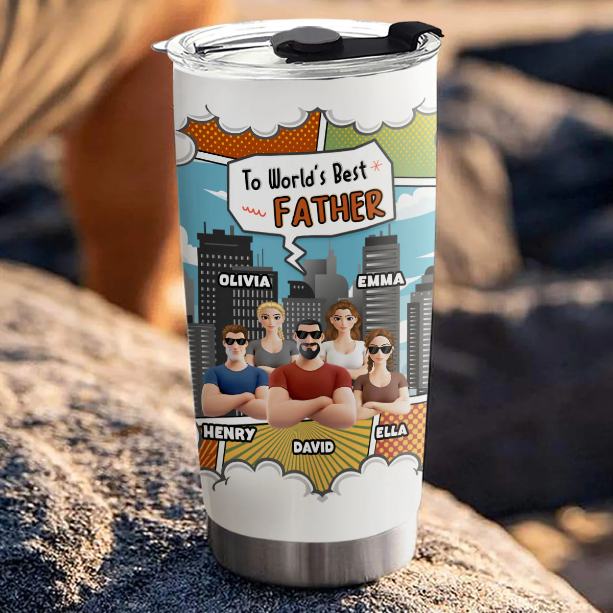 To Worlds Best Daddy - Personalized Custom Tumbler - Image 4