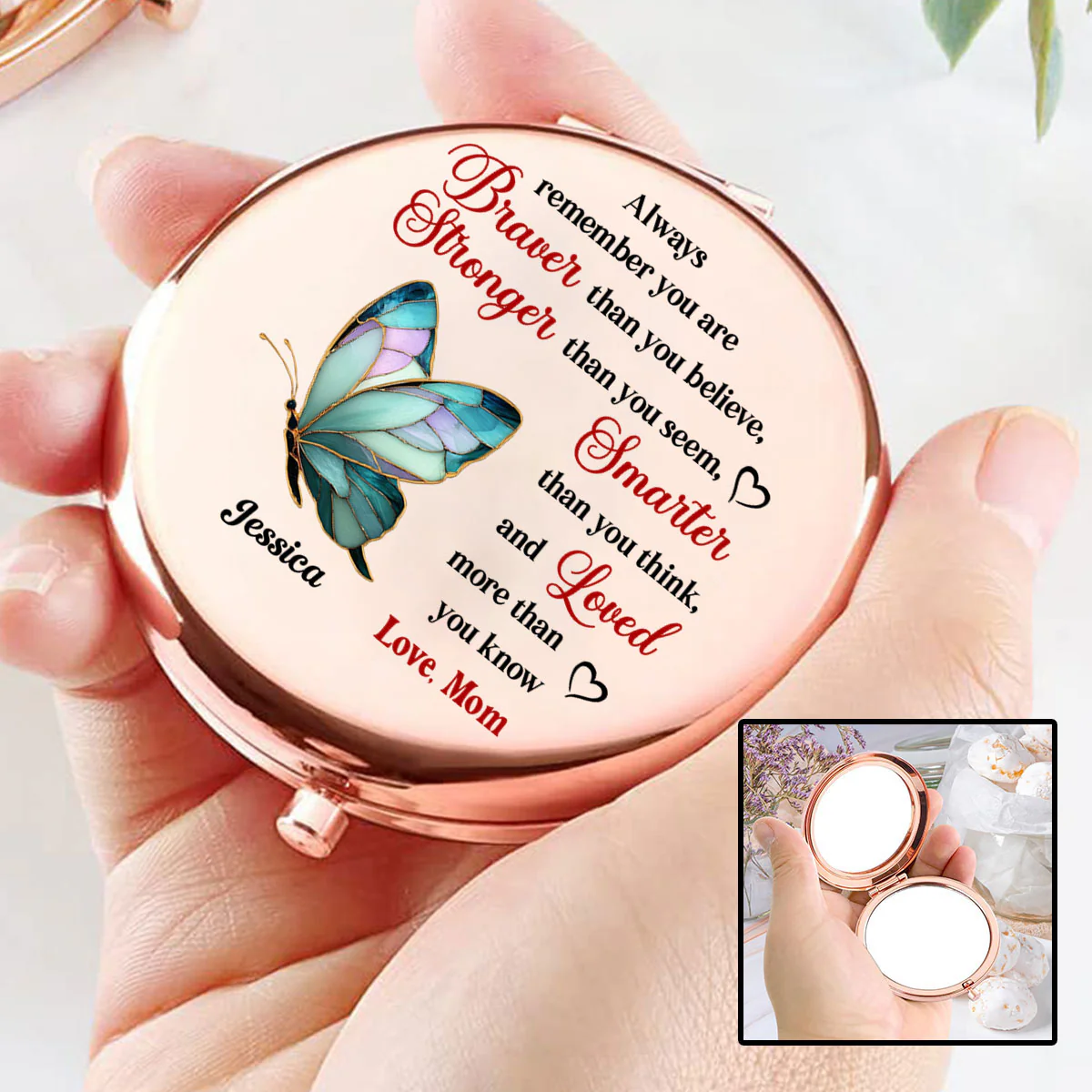 To You My Beautiful Love - Personalized Custom Compact Mirror - Image 4
