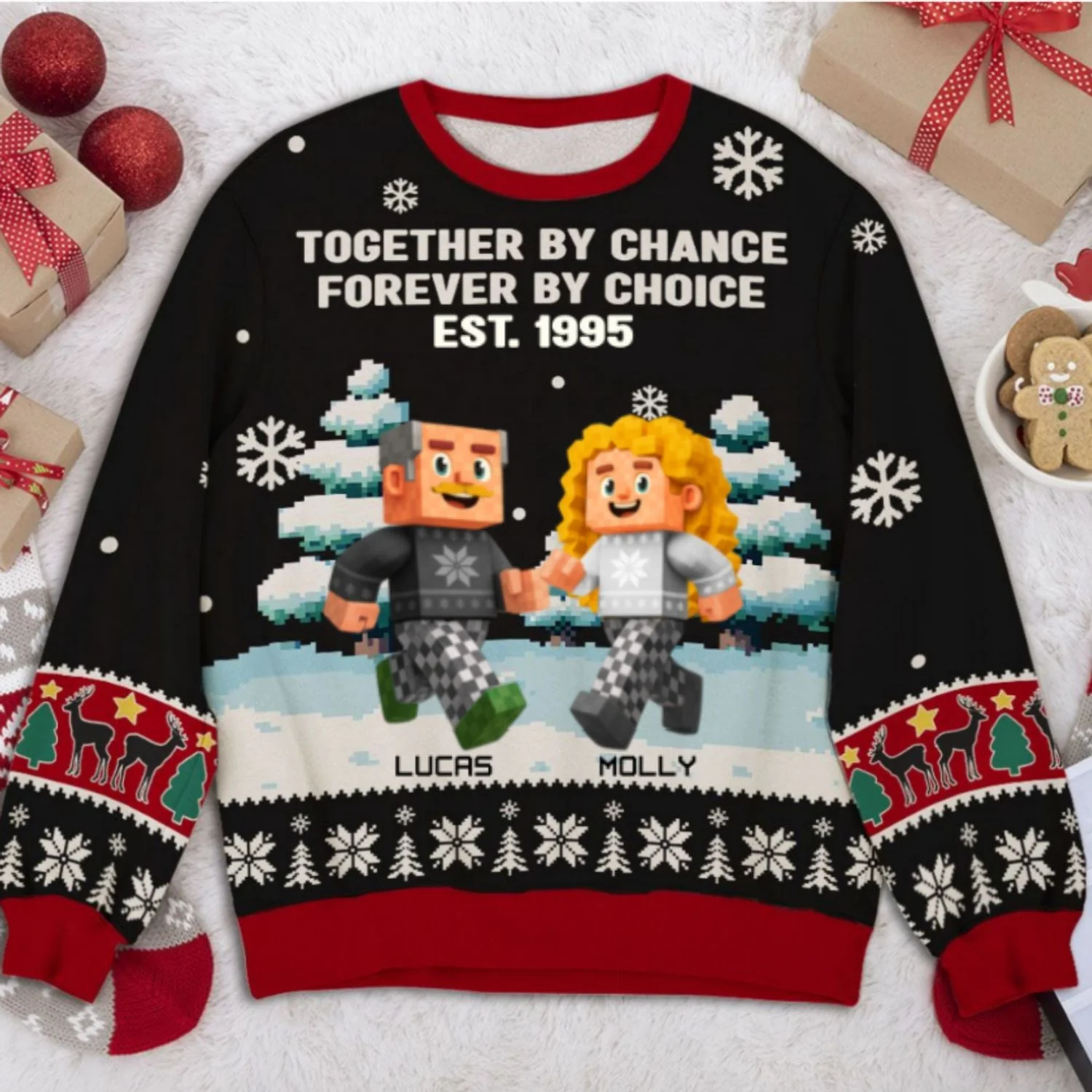 Together By Chance - Personalized Custom All-Over-Print Sweatshirt - Image 7