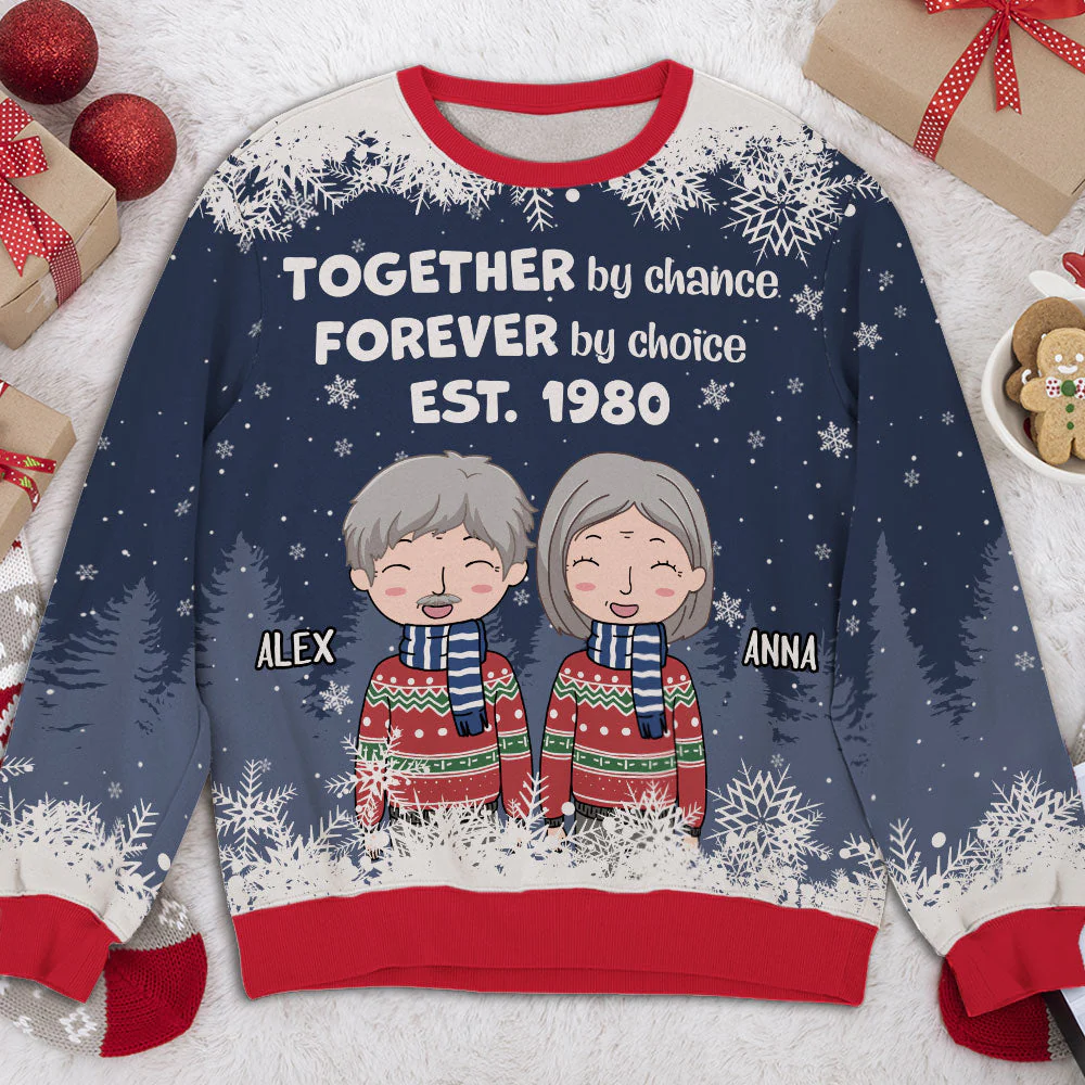 Together By Chance - Personalized Custom All-Over-Print Sweatshirt - Image 2